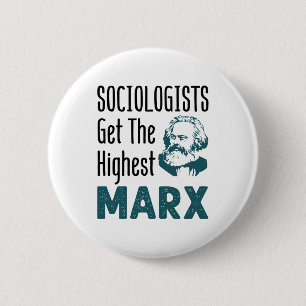 Sociologen krijgen de hoogste marxsociologie ronde button 5,7 cm