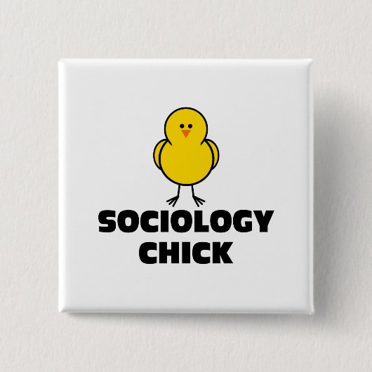 Sociologie CHick Vierkante Button 5,1 Cm (Voorkant)