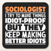 Socioloog Ik probeer het Gezegde cool te maken Kartonnen Onderzetters (Voorkant)