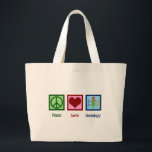 Socioloog professor socioloog grote tote bag<br><div class="desc">Peace Love Sociology cadeau. Een schattig socioloog kerstcadeau voor een socioloog-expert, professor of leraar sociale wetenschappen.</div>