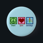 Socioloog professor socioloog ronde button 5,7 cm<br><div class="desc">Een schattig socioloog kerstcadeau dat 'Peace Love Sociology' leest.</div>