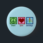 Socioloog professor socioloog ronde button 5,7 cm<br><div class="desc">Een schattig socioloog kerstcadeau dat 'Peace Love Sociology' leest.</div>