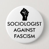 Socioloog tegen fascisme ronde button 7,6 cm (Voorkant)