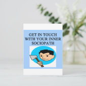 SOCIOPATH BRIEFKAART (Staand voorkant)