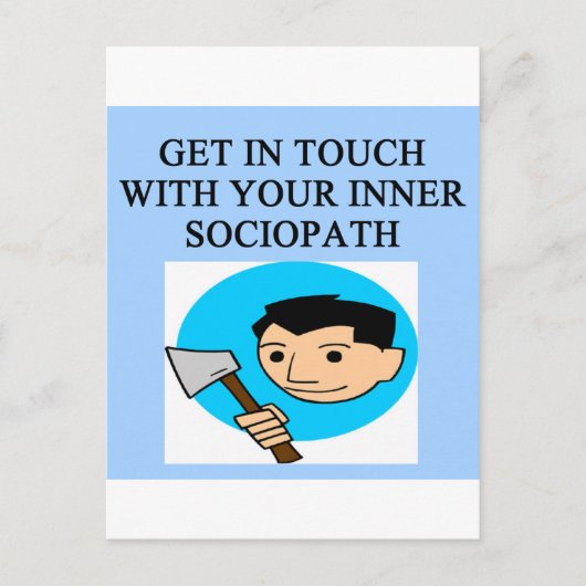 SOCIOPATH BRIEFKAART (Voorkant)