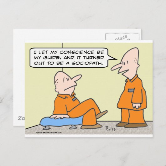 sociopath - gevangenbewaarder briefkaart (Voorkant / Achterkant)