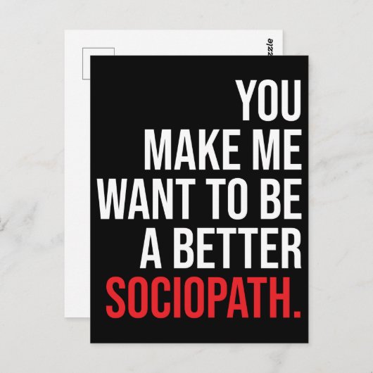 Sociopath, Humor Briefkaart (Voorkant / Achterkant)