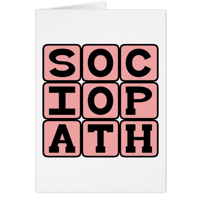 Sociopath, onbehouwen persoon (Voorkant)