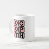 Sociopath, onbehouwen persoon koffiemok (Voorkant links)
