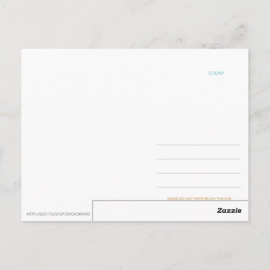 Sociopathisch Influence briefkaart, mini art Briefkaart (Achterkant)