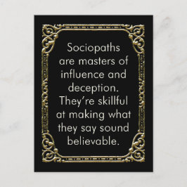 Sociopathisch Influence briefkaart, mini art Briefkaart