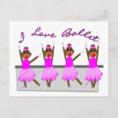sock aap   'I LOVE BALLET' Briefkaart (Voorkant)