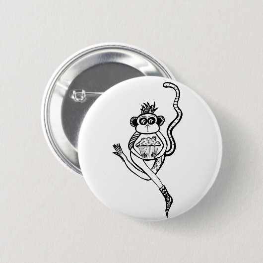 sock aap ronde button 5,7 cm (Voorkant /achterkant)