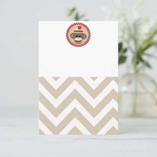 Sock-aap-uitnodiging Kaart (Staand voorkant)