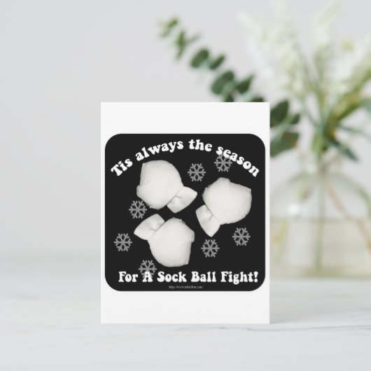 Sock Ball Fight! Briefkaart (Staand voorkant)
