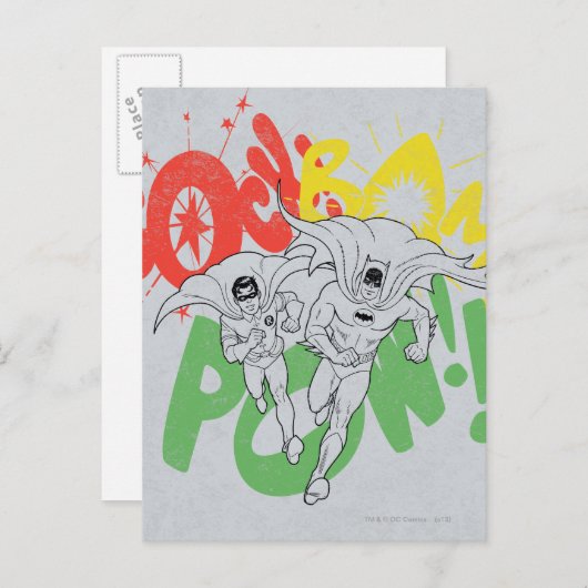 SOCK BAM POW Batman en Robin Briefkaart (Voorkant / Achterkant)
