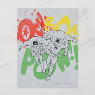 SOCK BAM POW Batman en Robin Briefkaart