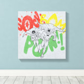 SOCK BAM POW Batman en Robin Canvas Afdruk (Insitu (Houten vloer))