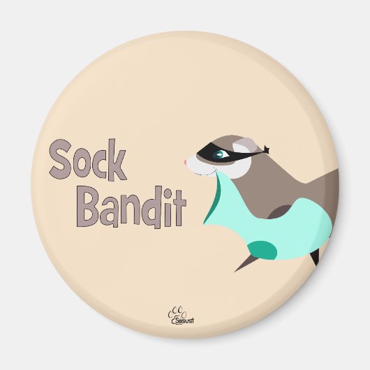 Sock Bandit Funny Ferret Magnet (Voorkant)