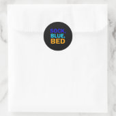 Sock Blue Bed _ Awesome Sock Blue Bed Ronde Sticker (Tas)