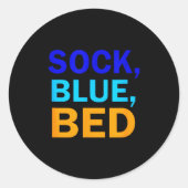 Sock Blue Bed _ Awesome Sock Blue Bed Ronde Sticker (Voorkant)