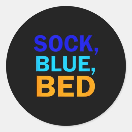 Sock Blue Bed _ Awesome Sock Blue Bed Ronde Sticker (Voorkant)