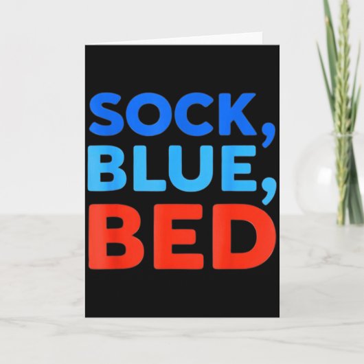 Sock Blue Bed Funny Meme Kaart (Voorkant)
