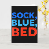 Sock Blue Bed Funny Meme Kaart (Gele Bloem)