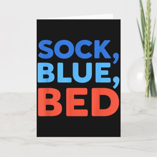 Sock Blue Bed Funny Meme Kaart (Voorkant)