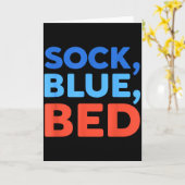 Sock Blue Bed Funny Meme Kaart (Gele Bloem)