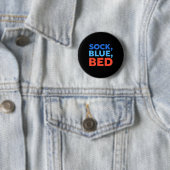 Sock Blue Bed Funny Meme Ronde Button 5,7 Cm (In situ)