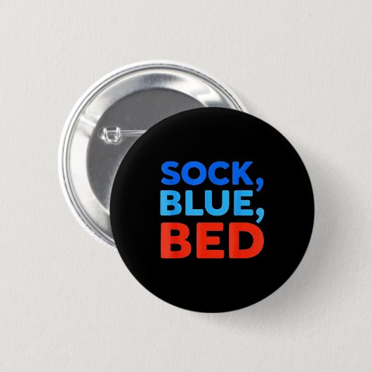 Sock Blue Bed Funny Meme Ronde Button 5,7 Cm (Voorkant /achterkant)