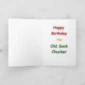 Sock Chucker verjaardag Kaart (Binnen)