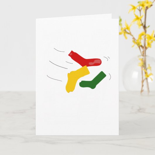 Sock Chucker verjaardag Kaart (Gele Bloem)