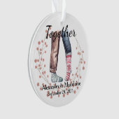 Sock Couple viert "Samen" Acryl Ornament (voorkant)