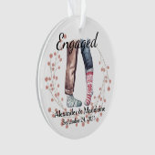 Sock Couple viert "verloofd" acryl Ornament (voorkant)