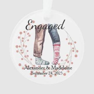 Sock Couple viert "verloofd" acryl Ornament