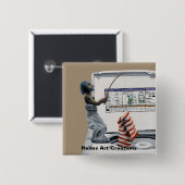 Sock Crimineel Gevist Dief Fantasy Art Button (Voorkant /achterkant)