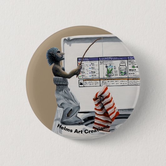 Sock Crimineel Gevist Dief Fantasy Button (Voorkant)