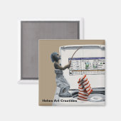 Sock Crimineel Gevist Dief Fantasy Button Magnet (Voorkant / Achterkant)