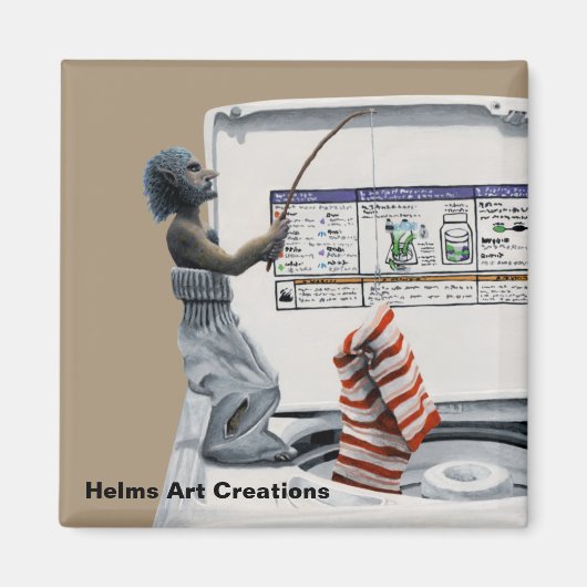 Sock Crimineel Gevist Dief Fantasy Button Magnet (Voorkant)