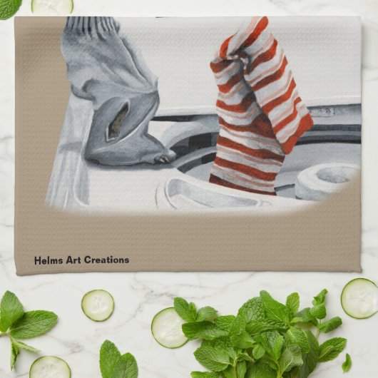 Sock Crimineel Gevist Dief Fantasy Keuken Handdoek (Gevouwen)