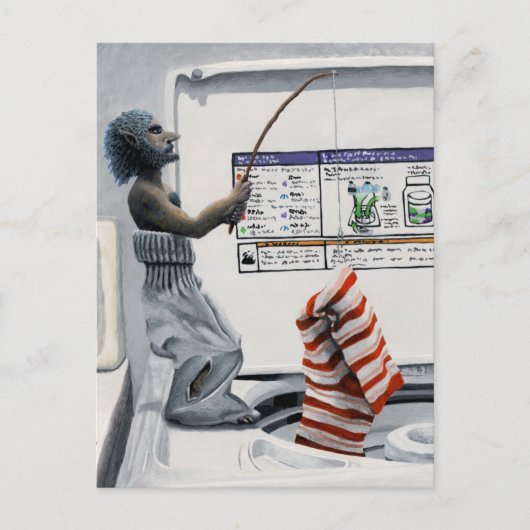 Sock Crimineel Gevist Misdaad Fantasy Art Briefkaa Briefkaart (Voorkant)