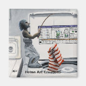 Sock Crimineel Gevist Misdaad Fantasy Button Magne Magneet (Voorkant)