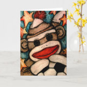 SOCK-er Monkey Kaart (Gele Bloem)