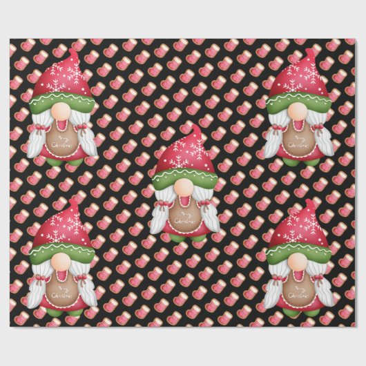 Sock Gnome past kleur aan Cadeaupapier (Vlak)