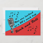 Sock Hop 50's feestuitnodiging Kaart (Voorkant)