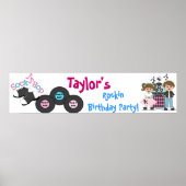 Sock Hop 50's Retro Birthday Party Banner Poster (Voorkant)