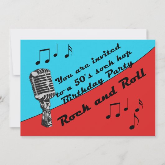 Sock Hop 50's Verjaardagsfeestje Retro plezier Kaart (Voorkant)