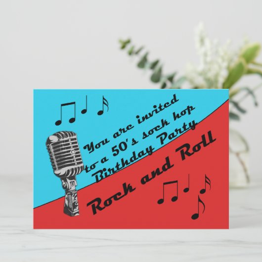 Sock Hop 50's Verjaardagsfeestje Retro plezier Kaart (Staand voorkant)